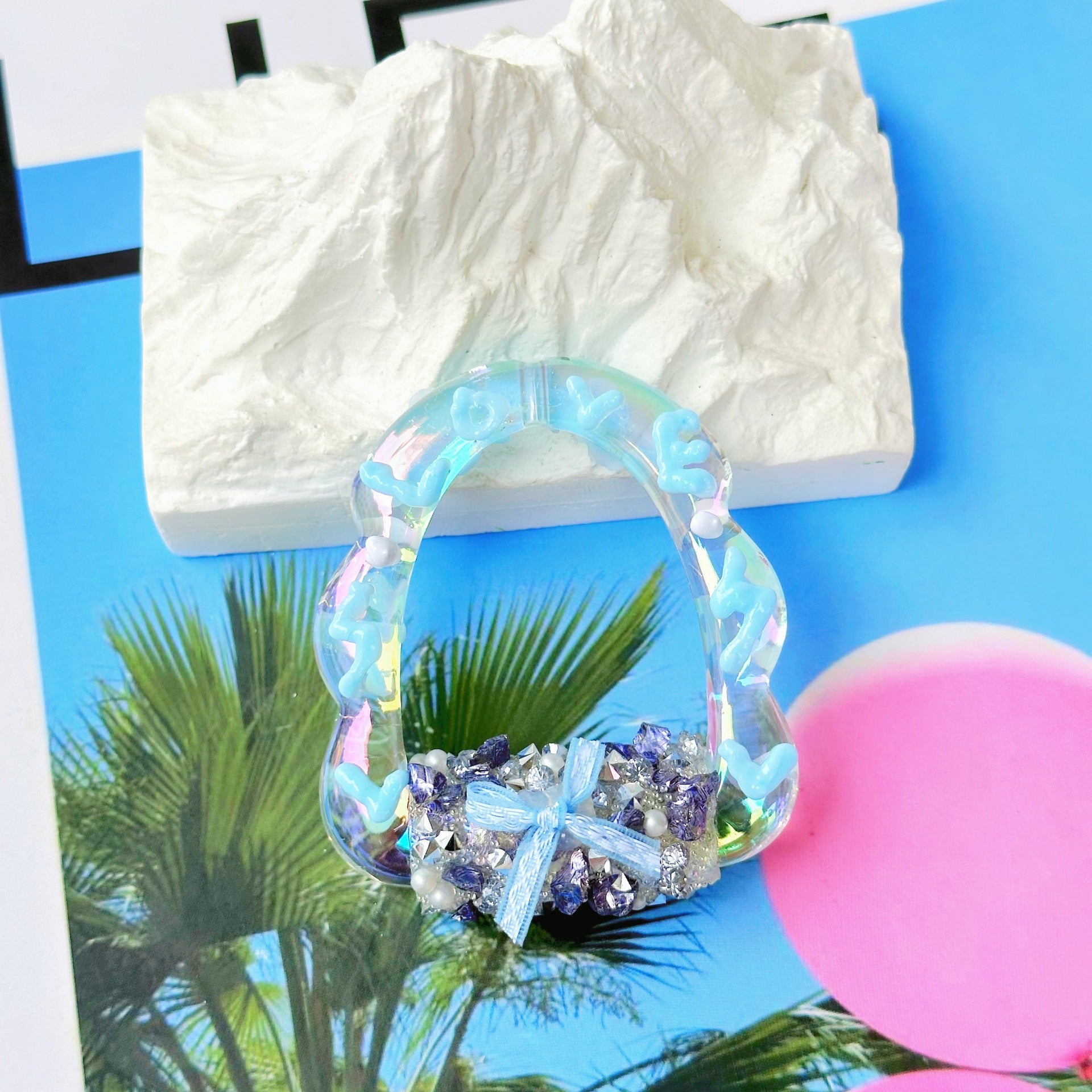 Wholesale 5pcs 3mm Full Diamond Flower Photo Frame Special Shaped Hand-painted Beads